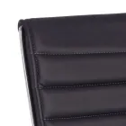 Ergonomisk kontorlænestol med armlæn i stål og imiteret læder - Mantica Viadurini