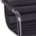 Ergonomisk kontorlænestol med armlæn i stål og imiteret læder - Mantica Viadurini