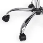 Ergonomisk kontorlænestol med armlæn i stål og imiteret læder - Mantica Viadurini