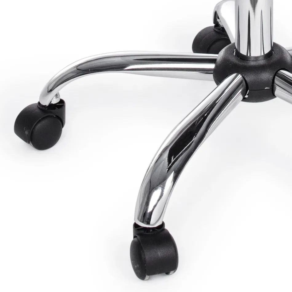 Ergonomisk kontorlænestol med armlæn i stål og imiteret læder - Mantica Viadurini