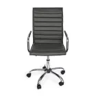 Ergonomisk kontorlænestol med armlæn i stål og imiteret læder - Mantica Viadurini