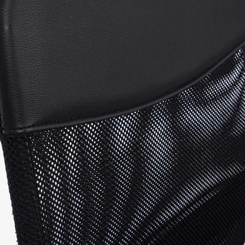 Drejelig kontorstol Stål og polyesternet med armlæn - Amuni Viadurini