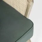 Vintage trælænestol med rattan og polyester armlæn - Ludovica Viadurini