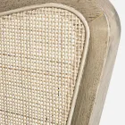 Vintage trælænestol med rattan og polyester armlæn - Ludovica Viadurini