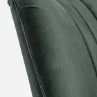 Vintage trælænestol med rattan og polyester armlæn - Ludovica Viadurini