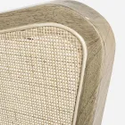 Vintage trælænestol med rattan og polyester armlæn - Ludovica Viadurini