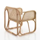 Udendørs og indendørs Rattan lænestol og Saia stofpuder - Voir Viadurini