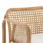 Udendørs og indendørs Rattan lænestol og Saia stofpuder - Voir Viadurini