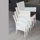 Stabelbar udendørsstol i fletbeklædt aluminium - Bruma Viadurini