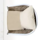 Udendørs lænestol i aluminium og håndvævet Olefil stof - Reda Viadurini