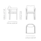 Udendørs lænestol i stof og træramme lavet i Italien - Briga Viadurini