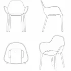 Sabinas udendørs lænestol Vondom, polypropylen og glasfiber Viadurini