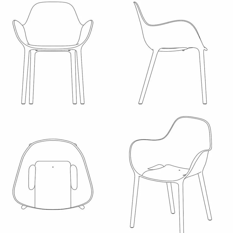 Sabinas udendørs lænestol Vondom, polypropylen og glasfiber Viadurini