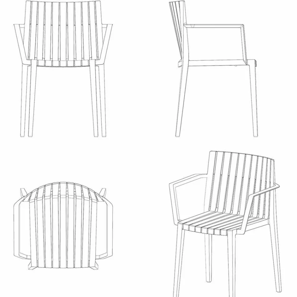 Moderne haven lænestol Spritz af Vondom, i polypropylen Viadurini