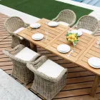 Havelænestol lavet af træ og fiber i grå Kubu - Lido Viadurini