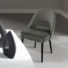 Stuelænestol i forskellige stoffer med træskal - Edgar Viadurini