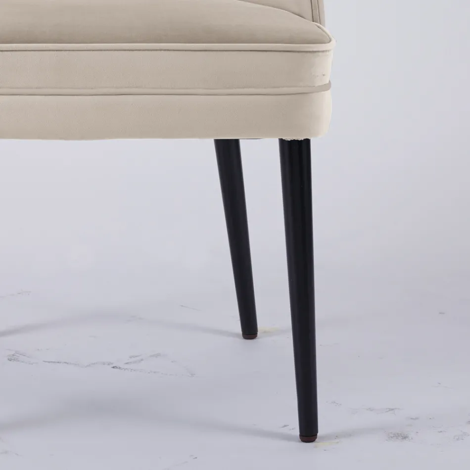 Stuelænestol i forskellige stoffer med træskal - Edgar Viadurini