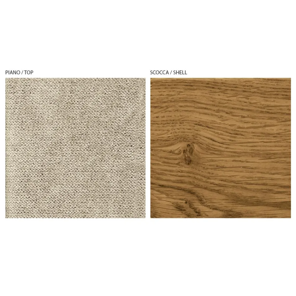 Stue Lænestol i stof og massivt træ Made in Italy - Jordi Viadurini