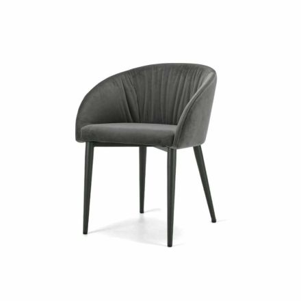 Polstret lænestol med mink- eller grafitlakeret stålbund – Tagata Viadurini