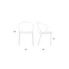 Metal lænestol og Neve Cashmere sæde Made in Italy - Ivy Viadurini