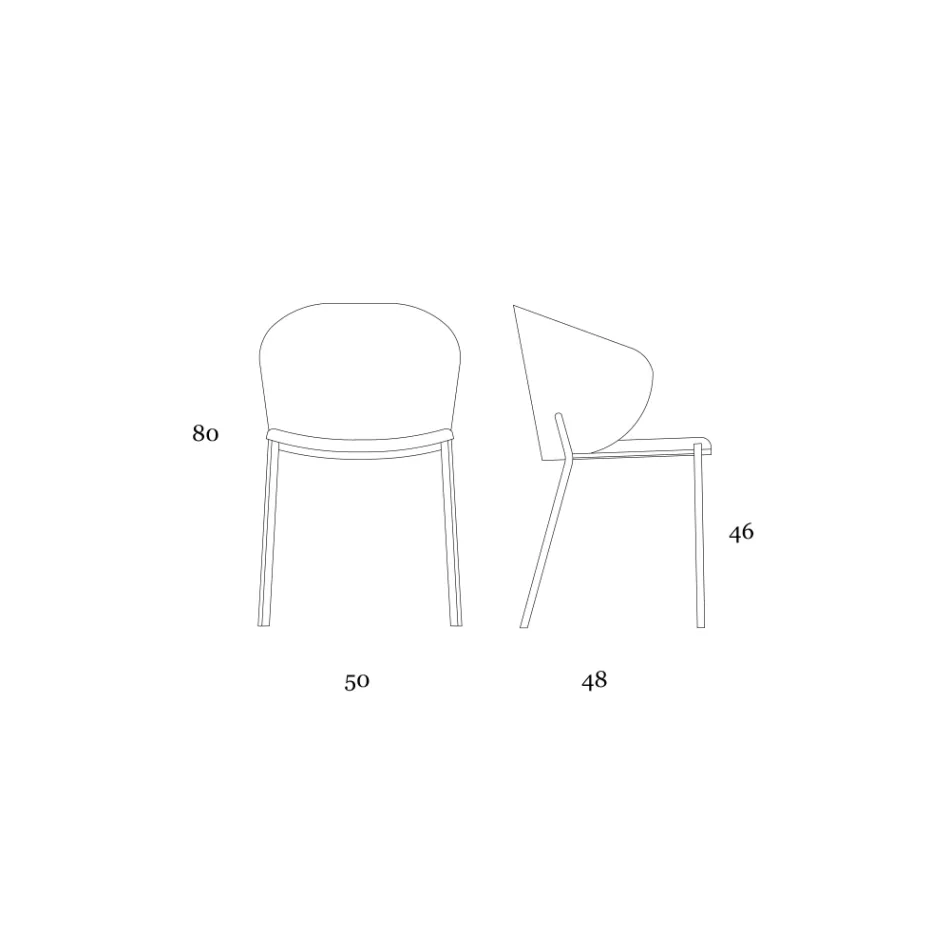 Metal lænestol og Neve Cashmere sæde Made in Italy - Ivy Viadurini