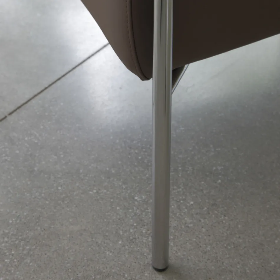 Metallænestol og øko-lædersæde Fremstillet i Italien - Mint Viadurini