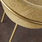 Metallænestol og sæde i genbrugsstof Made in Italy - Sage Viadurini