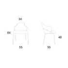 Metallænestol og sæde i genbrugsstof Made in Italy - Sage Viadurini