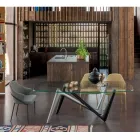 Metallænestol og sæde i genbrugsstof Made in Italy - Sage Viadurini