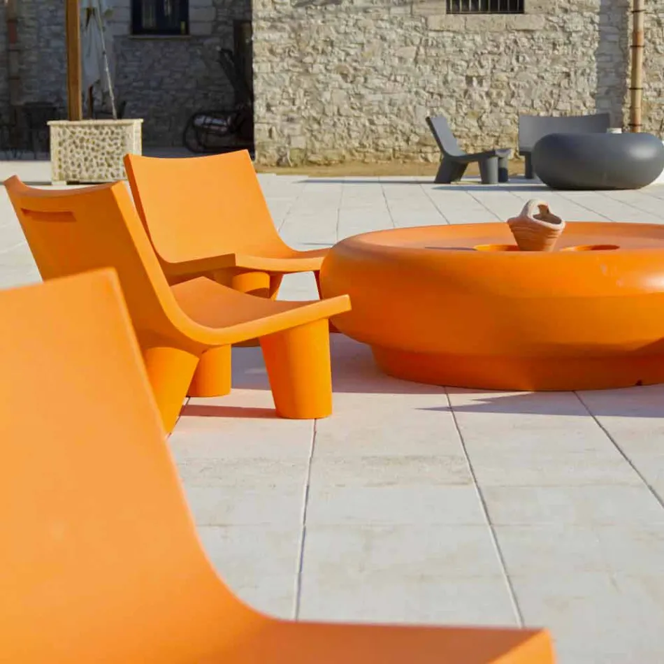 Glidende design lounge stol Low Lita farvet lavet i Italien Viadurini