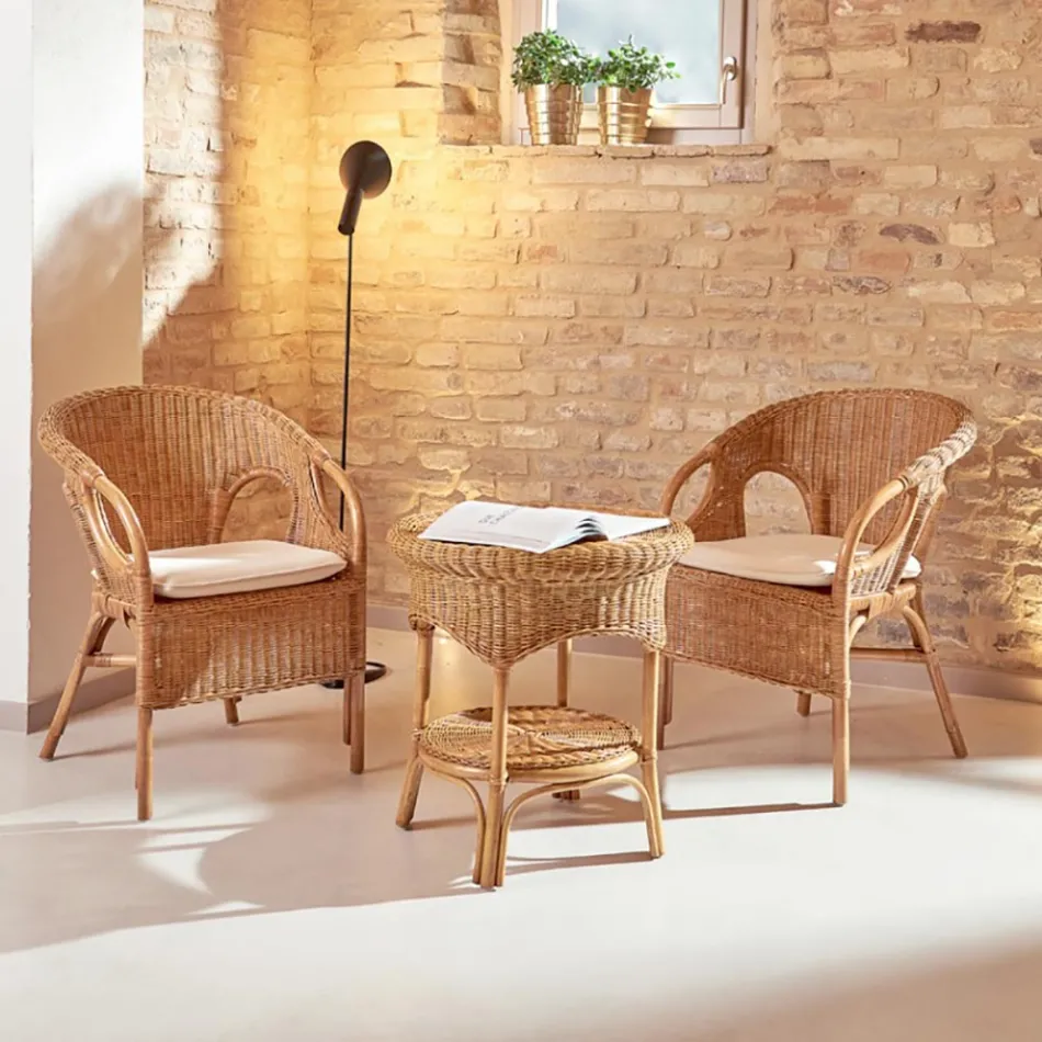 Udendørs fletlænestol med sædehynde - Nathaniel Viadurini