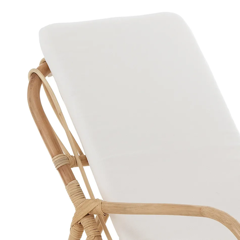 Lænestol til indendørs og udendørs miljøer i rattan og bomuldspude - Jouer Viadurini