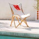 Udendørs foldelænestol i teaktræ og forskellige materialer lavet i Italien - søvnig Viadurini