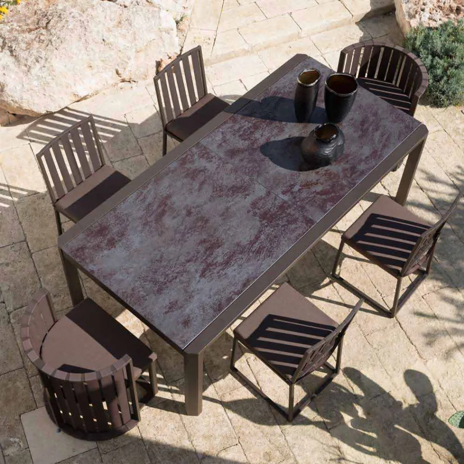 Lænestol med udendørs spisestue i aluminium og reb i luksuriøst design - Julie Viadurini