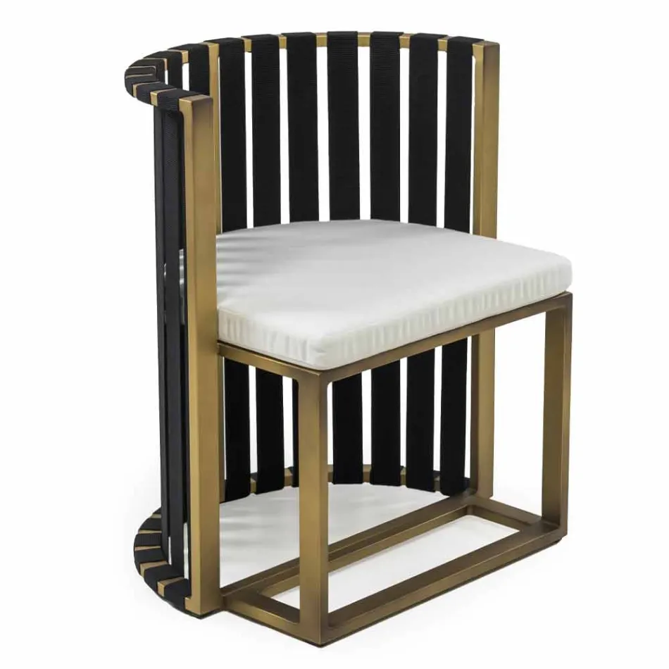 Lænestol med udendørs spisestue i aluminium og reb i luksuriøst design - Julie Viadurini