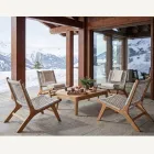 Outdoor Relax Lænestol i Teak- og Rebvævning - Arjuna Viadurini