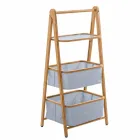 Designer badeværelse tilbehør i Vercelli stof og bambus Viadurini