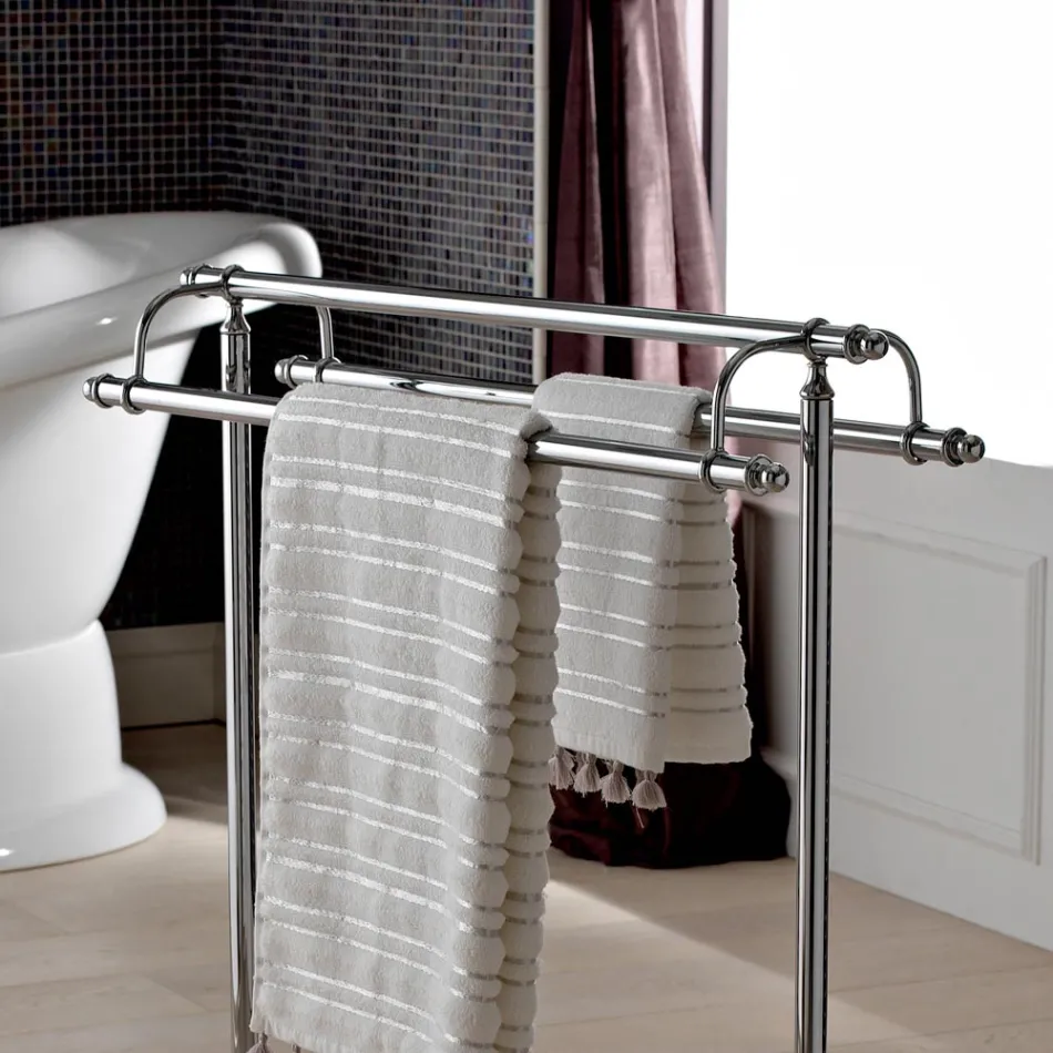 Håndklædeholder i messing i vintagestil lavet i Italien - Umaima Viadurini