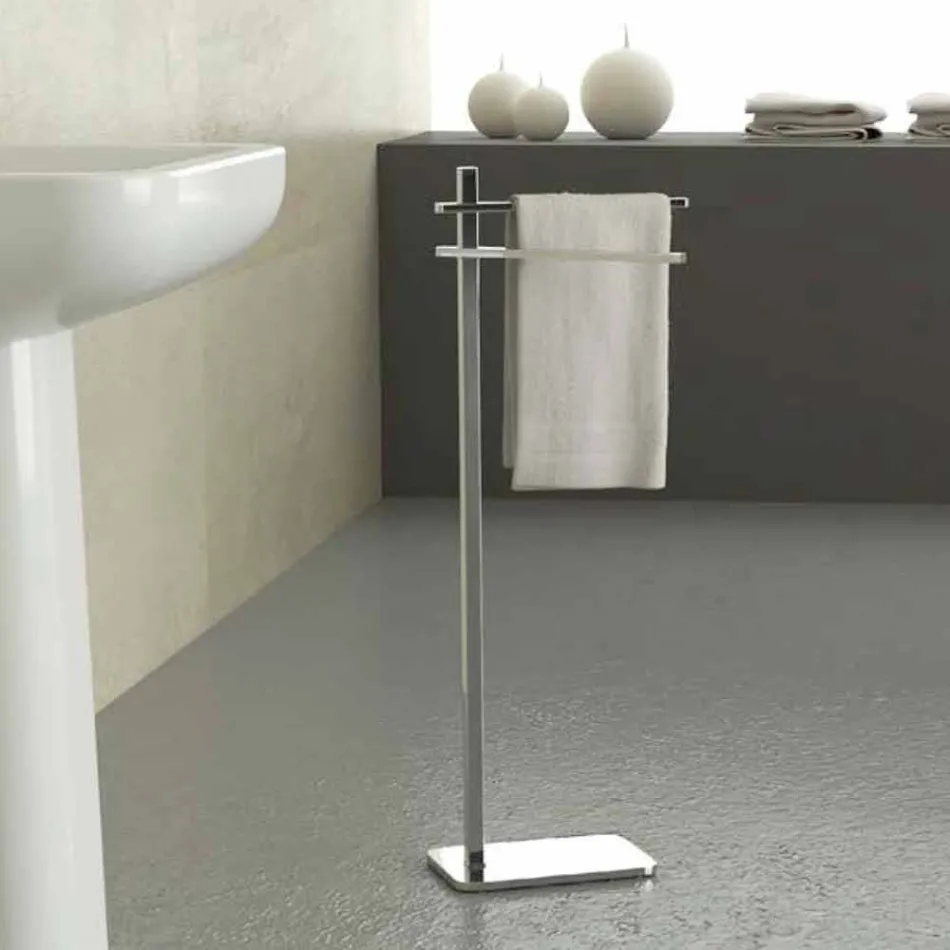 Moderne håndklædestativ med 2 jernarme fremstillet i Italien - Cali Viadurini