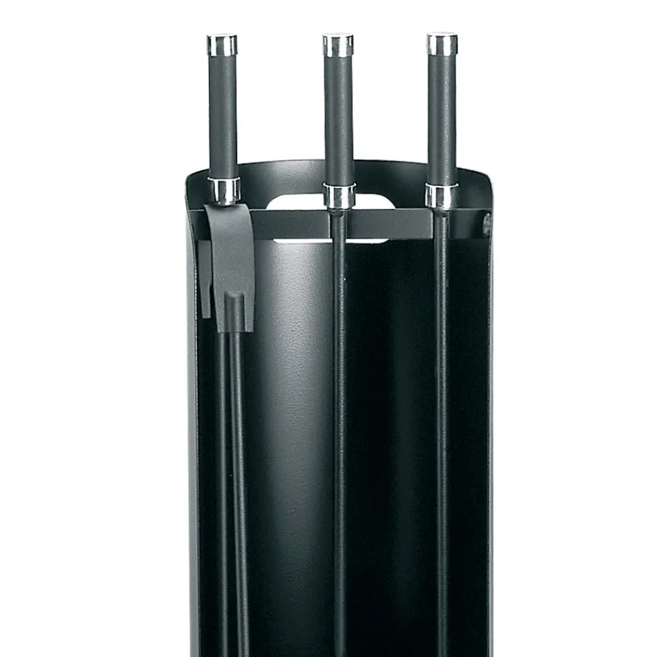 Værktøjsholder med 3 metal pejsværktøj lavet i Italien - Bazar Viadurini