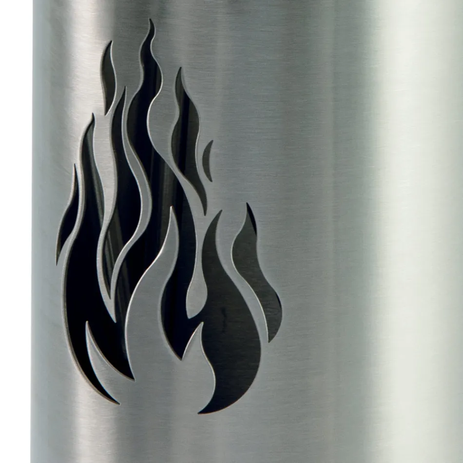 Værktøjsholder med 4 tilbehør i rustfrit stål og flamme Fremstillet i Italien - Vita Viadurini