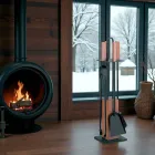 Værktøjsholder med 4 tilbehør, håndtag og træstruktur lavet i Italien - Koi Viadurini