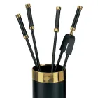 Værktøjsholder med 4 pejsetilbehør inkluderet Made in Italy - Snake Viadurini