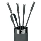 Værktøjsholder med 4 pejsetilbehør inkluderet Made in Italy - Snake Viadurini