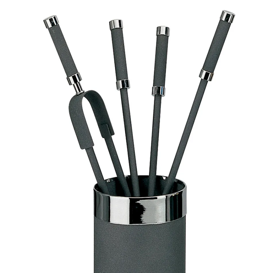 Værktøjsholder med 4 pejsetilbehør inkluderet Made in Italy - Snake Viadurini