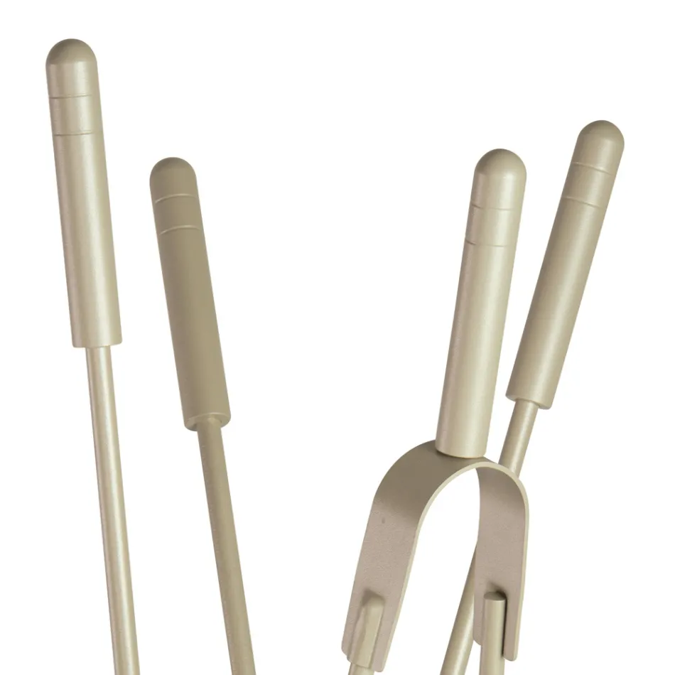 Værktøjsholder med 4 pejseværktøjer lavet i Italien - Fakir Viadurini