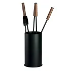 Værktøjsholder med 4 pejseværktøjer lavet i Italien - Fakir Viadurini