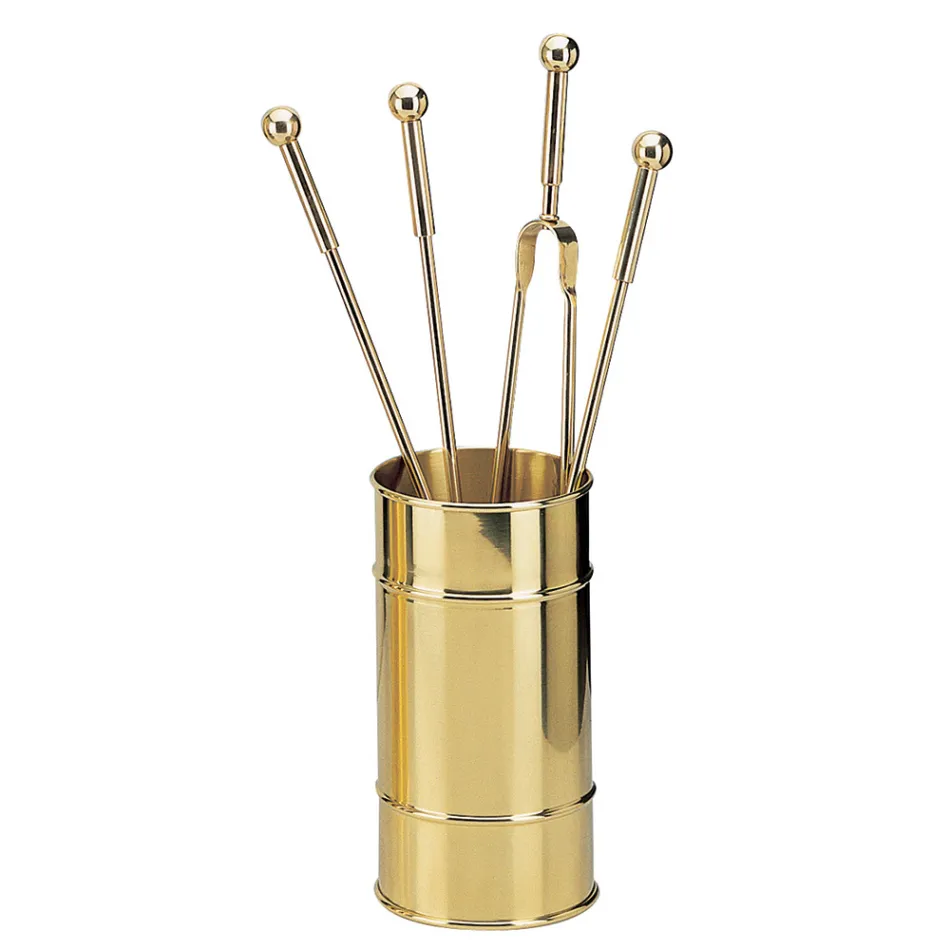 Messing Pejs Værktøjsholder 4 Deles Made in Italy - Giraffe Viadurini