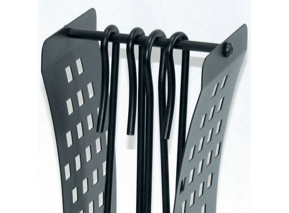 Værktøjsholder med moderne linjer i metal og 4 værktøjer fremstillet i Italien - Maiko Viadurini