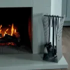 Værktøjsholder med moderne linjer i metal og 4 værktøjer fremstillet i Italien - Maiko Viadurini